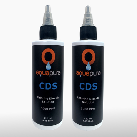 2 BOTTLES OF CDS - CHLORINE DIOXIDE - 3000 PPM WITH TWIST TOP CAP