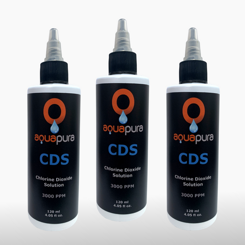 3 BOTTLES OF CDS - CHLORINE DIOXIDE - 3000 PPM WITH TWIST TOP CAP